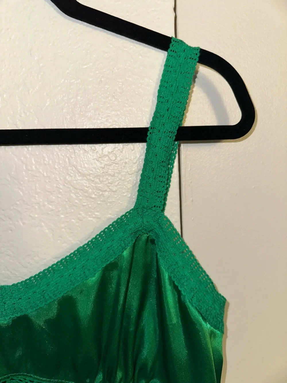 Bebe Green Satin Slip Dress - Picture 2 of 10